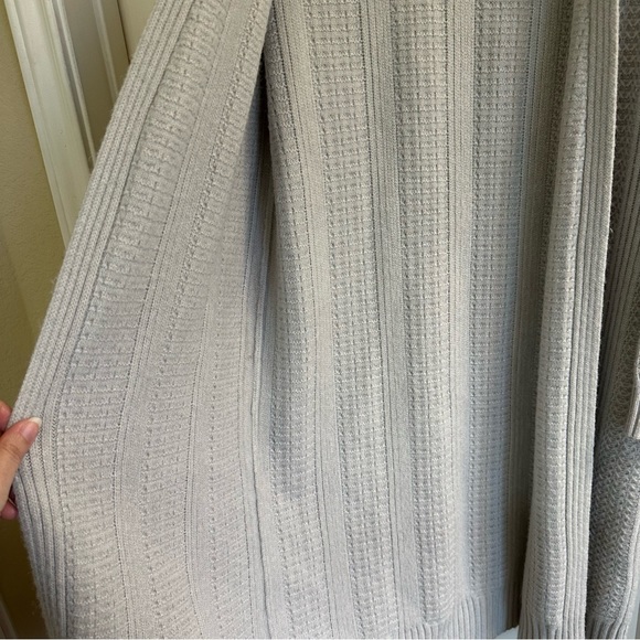 Soft surroundings, oatmeal open front knit cardigan women small - Picture 9 of 12